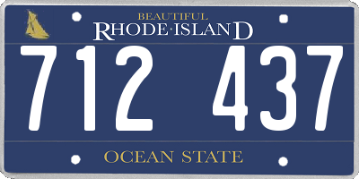 RI license plate 712437