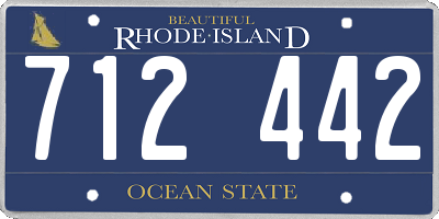 RI license plate 712442