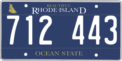 RI license plate 712443