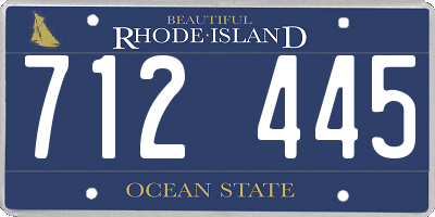 RI license plate 712445