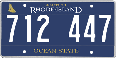 RI license plate 712447