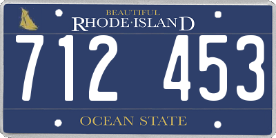 RI license plate 712453