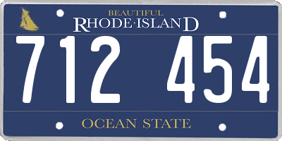 RI license plate 712454