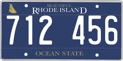 RI license plate 712456