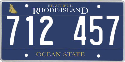 RI license plate 712457