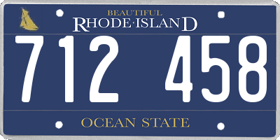 RI license plate 712458