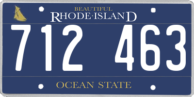 RI license plate 712463