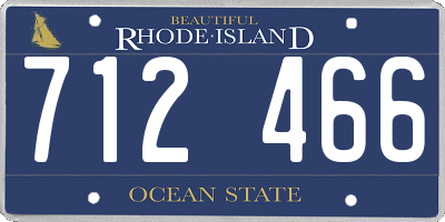 RI license plate 712466