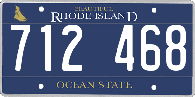RI license plate 712468