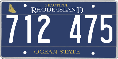 RI license plate 712475