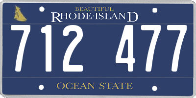 RI license plate 712477