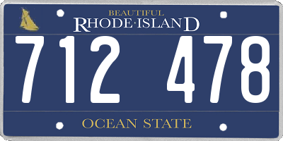 RI license plate 712478