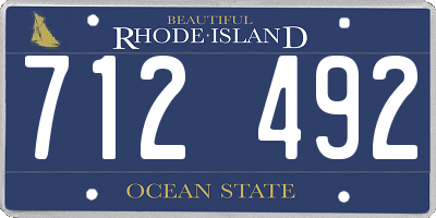 RI license plate 712492