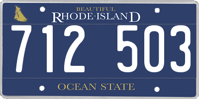RI license plate 712503
