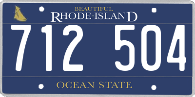RI license plate 712504