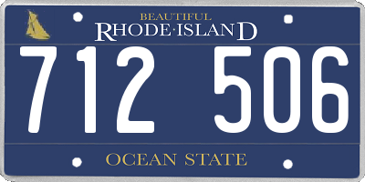 RI license plate 712506