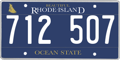 RI license plate 712507