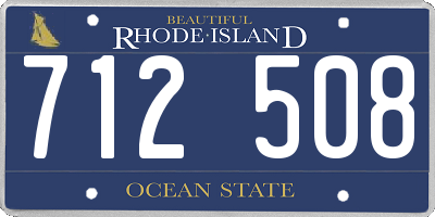 RI license plate 712508