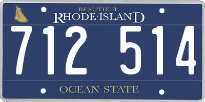 RI license plate 712514