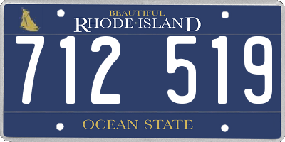 RI license plate 712519