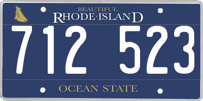 RI license plate 712523