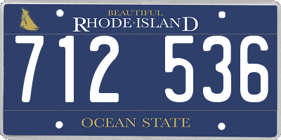 RI license plate 712536