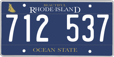 RI license plate 712537