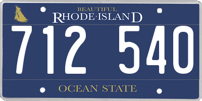 RI license plate 712540