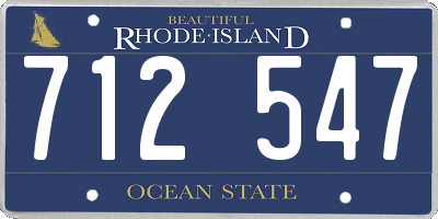 RI license plate 712547