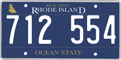 RI license plate 712554