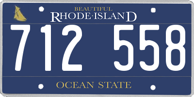RI license plate 712558