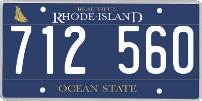 RI license plate 712560
