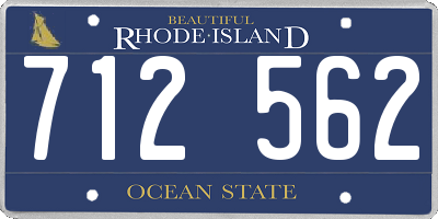 RI license plate 712562