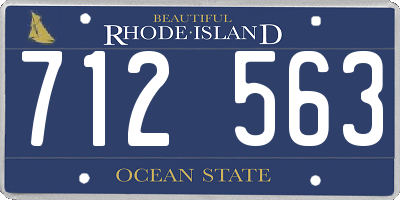 RI license plate 712563