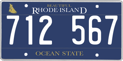 RI license plate 712567