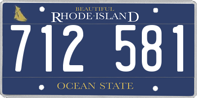 RI license plate 712581