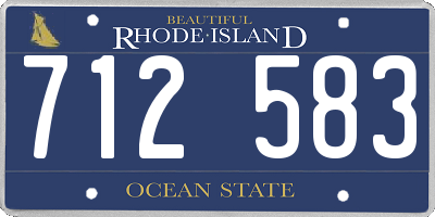 RI license plate 712583