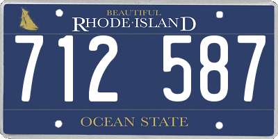 RI license plate 712587