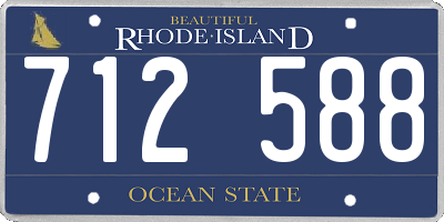 RI license plate 712588