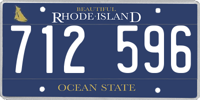 RI license plate 712596