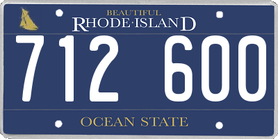 RI license plate 712600