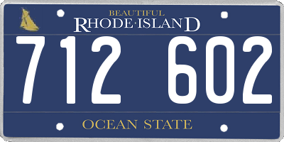 RI license plate 712602