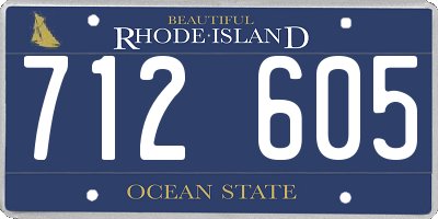 RI license plate 712605