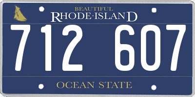 RI license plate 712607