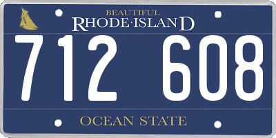 RI license plate 712608