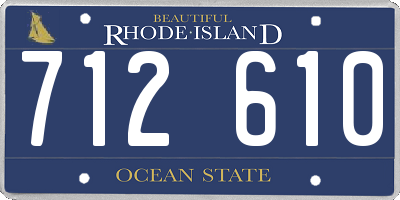 RI license plate 712610