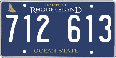 RI license plate 712613