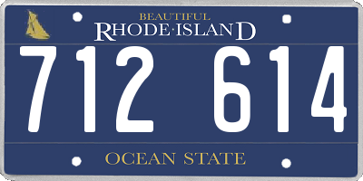 RI license plate 712614