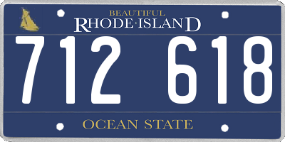 RI license plate 712618