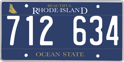 RI license plate 712634
